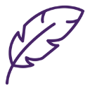Feather icon symbolizing lightweight comfort of eyepatches
