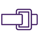 Belt buckle icon representing adjustable strap on leather eyepatch
