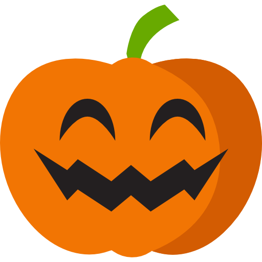 Cartoon pumpkin with a smiling face on a white background Halloween theme